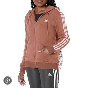 Adidas Women's Pink Zip-Up Hoodie